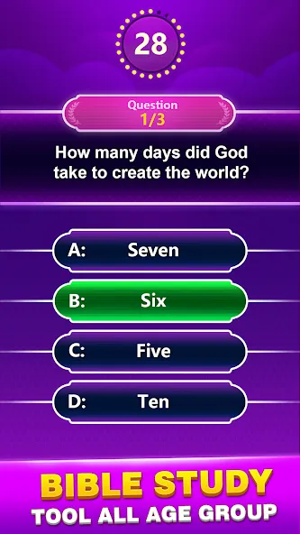 Взломанная Bible Trivia — Word Quiz Game (Библейская викторина)  [МОД Бесконечные монеты] — полная версия apk на Андроид screen 1