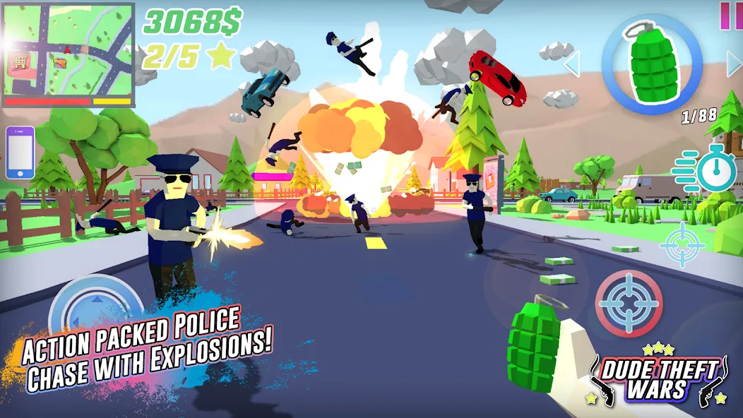 Скачать взломанную Dude Theft Wars Shooting Games (Дуд Тефт Варс)  [МОД Бесконечные монеты] — последняя версия apk на Андроид screen 1