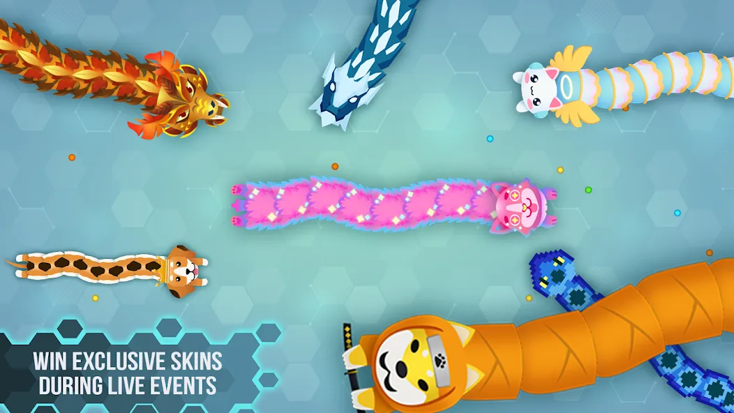 Взломанная Snake.io — Fun Snake .io Games  [МОД Бесконечные деньги] — полная версия apk на Андроид screen 3
