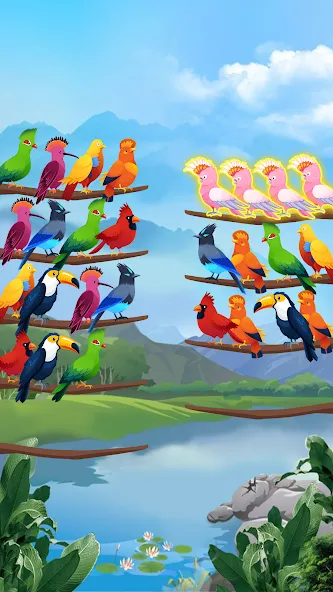 Взломанная Bird Sort — Color Puzzle  [МОД Unlocked] — последняя версия apk на Андроид screen 3