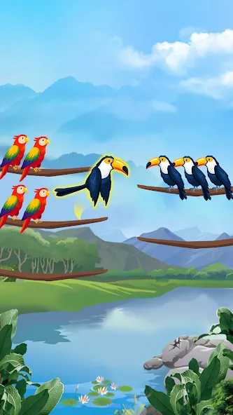 Взломанная Bird Sort — Color Puzzle  [МОД Unlocked] — последняя версия apk на Андроид screen 4