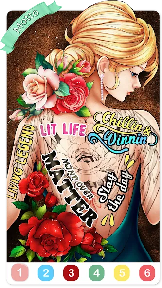 Скачать взломанную Tattoo Coloring games  [МОД Menu] — полная версия apk на Андроид screen 5