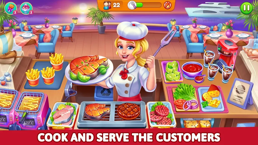 Скачать взломанную Cooking Restaurant Food Games  [МОД Unlimited Money] — последняя версия apk на Андроид screen 3