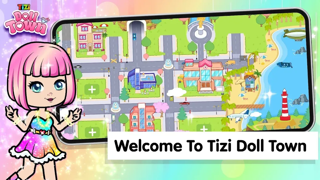 Взломанная Tizi Town: Doll Dress Up Games  [МОД Mega Pack] — полная версия apk на Андроид screen 1