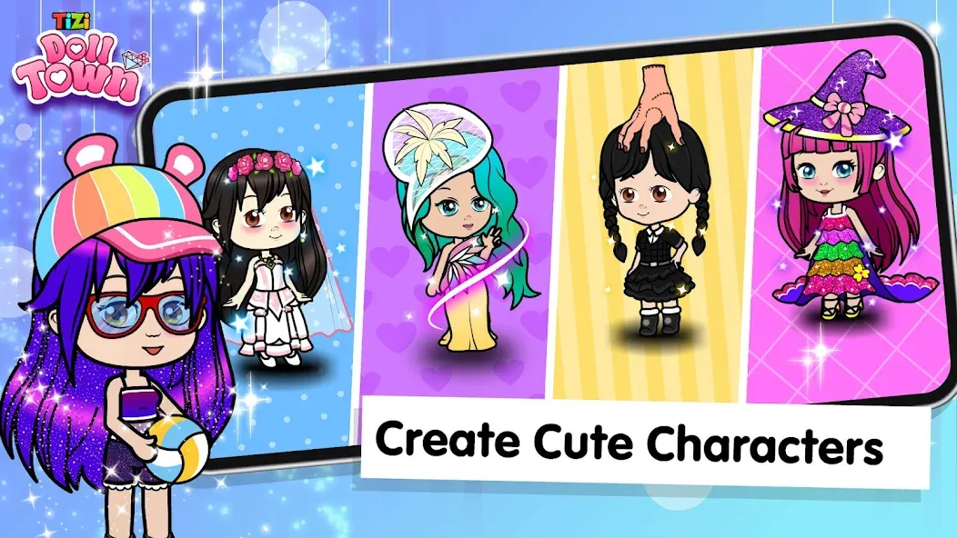 Взломанная Tizi Town: Doll Dress Up Games  [МОД Mega Pack] — полная версия apk на Андроид screen 2