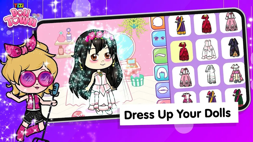 Взломанная Tizi Town: Doll Dress Up Games  [МОД Mega Pack] — полная версия apk на Андроид screen 3