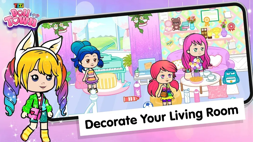 Взломанная Tizi Town: Doll Dress Up Games  [МОД Mega Pack] — полная версия apk на Андроид screen 4