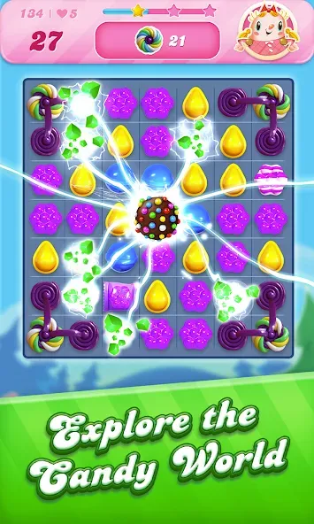 Взлом Candy Crush Saga (Кенди Краш Сага)  [МОД Меню] — стабильная версия apk на Андроид screen 1