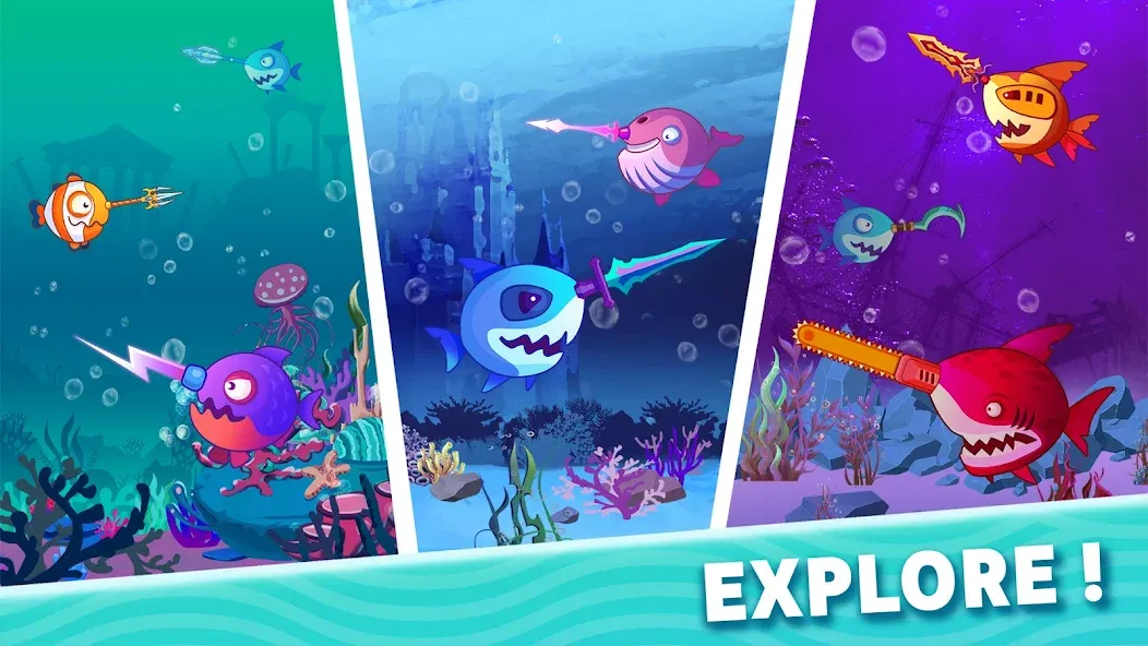 Скачать взломанную Sword Shark.io — Hungry Shark  [МОД Меню] — стабильная версия apk на Андроид screen 4
