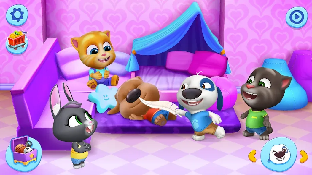 Скачать взломанную My Talking Tom Friends  [МОД Много денег] — стабильная версия apk на Андроид screen 4