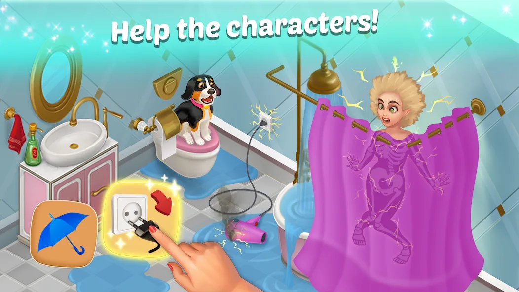 Взломанная Family Hotel: love & match-3 (Фэмели Отель)  [МОД Menu] — последняя версия apk на Андроид screen 3
