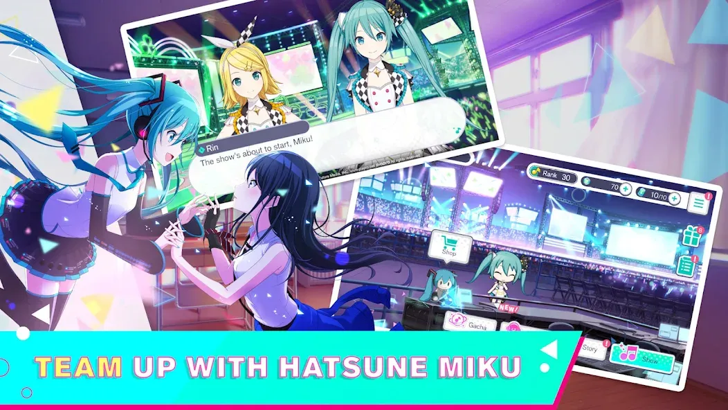 Скачать взломанную HATSUNE MIKU: COLORFUL STAGE! (Хацуне Мику)  [МОД Меню] — стабильная версия apk на Андроид screen 1