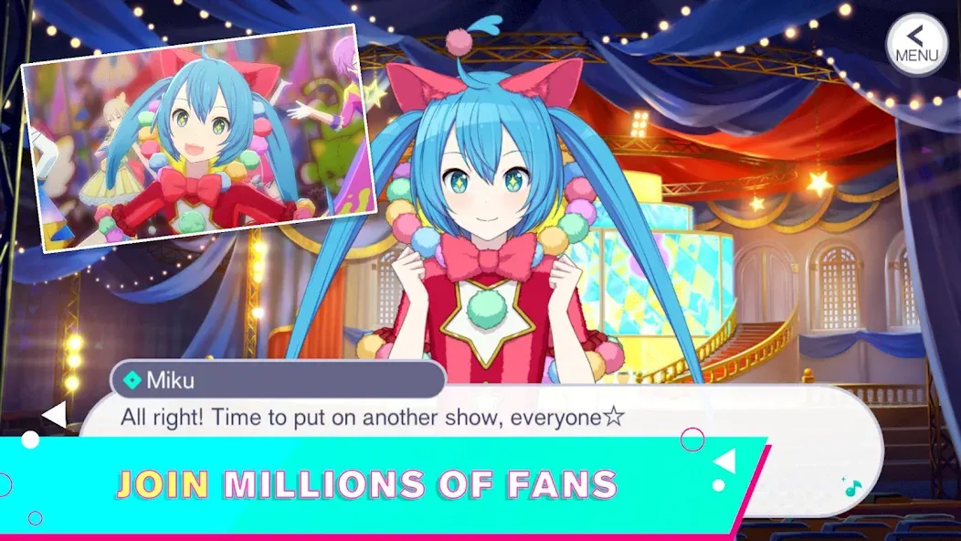 Скачать взломанную HATSUNE MIKU: COLORFUL STAGE! (Хацуне Мику)  [МОД Меню] — стабильная версия apk на Андроид screen 5