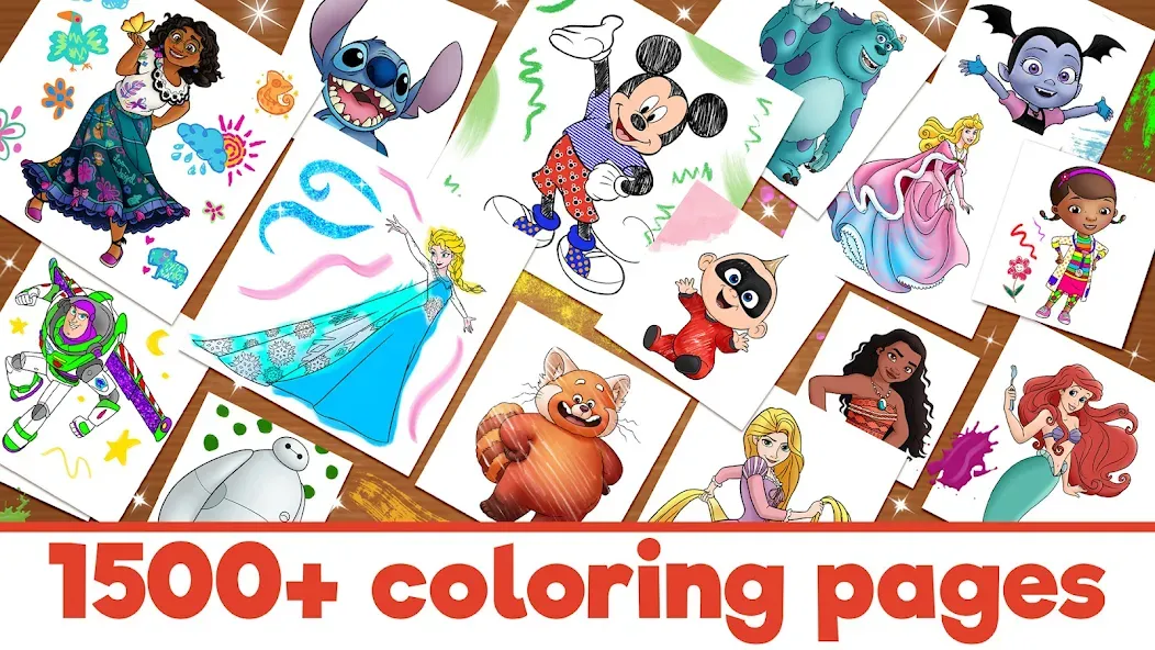 Взломанная Disney Coloring World (Дисней)  [МОД Много денег] — полная версия apk на Андроид screen 1