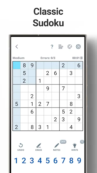 Скачать взломанную Sudoku Levels: Daily Puzzles  [МОД Menu] — стабильная версия apk на Андроид screen 1
