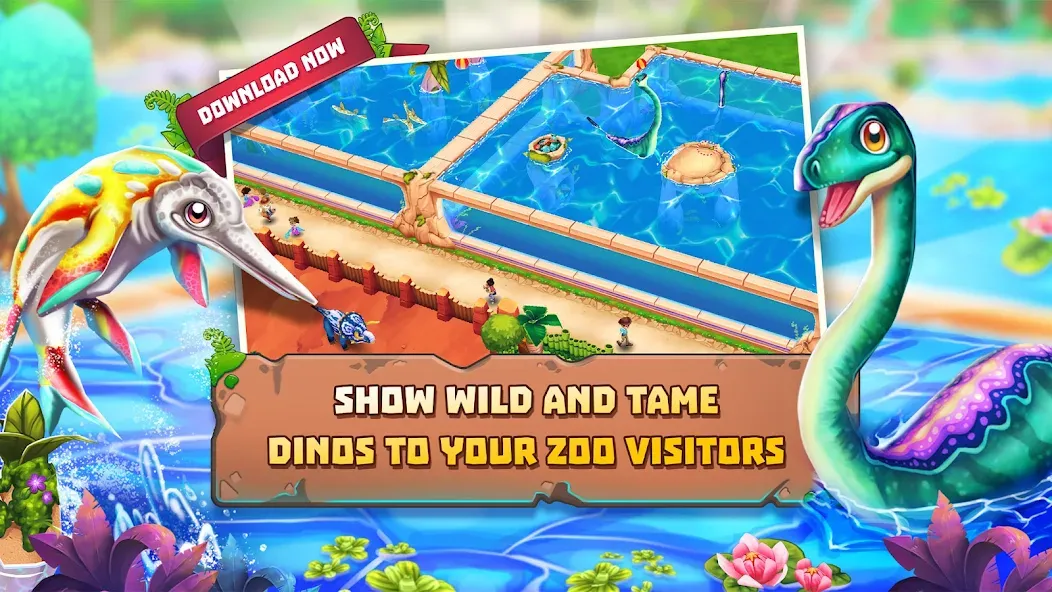 Взлом Dinosaur Park – Primeval Zoo (Динозавровый парк)  [МОД Бесконечные монеты] — полная версия apk на Андроид screen 2