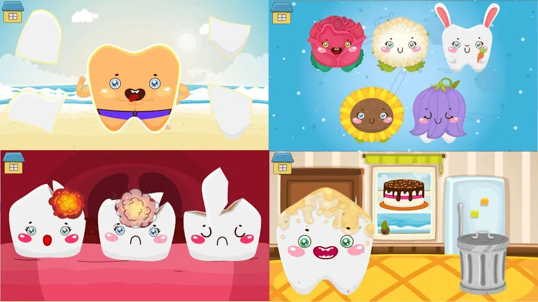 Взломанная Funny Teeth kids dentist care!  [МОД Много денег] — полная версия apk на Андроид screen 1