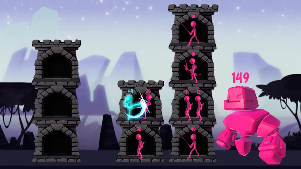 Взломанная Stickman Tower Defense (Сткмен Башня Захисту)  [МОД Много монет] — последняя версия apk на Андроид screen 2