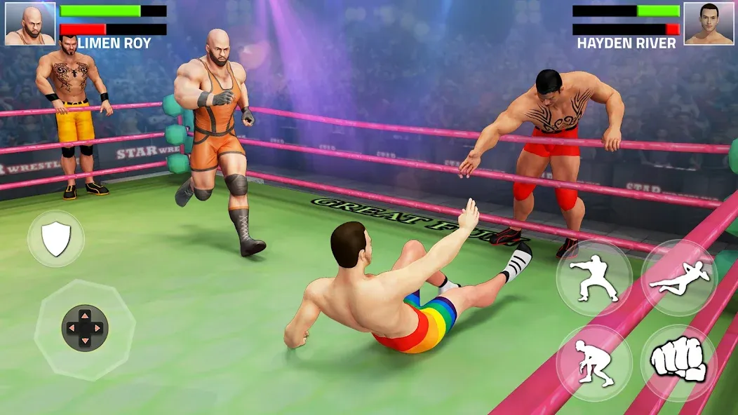 Взломанная Tag Team Wrestling Game (Таг Тим Реслинг Гейм)  [МОД Menu] — полная версия apk на Андроид screen 1