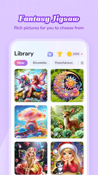 Скачать взлом Fantasy Jigsaw — HD Puzzle (Фэнтези Пазл)  [МОД Много денег] — последняя версия apk на Андроид screen 3