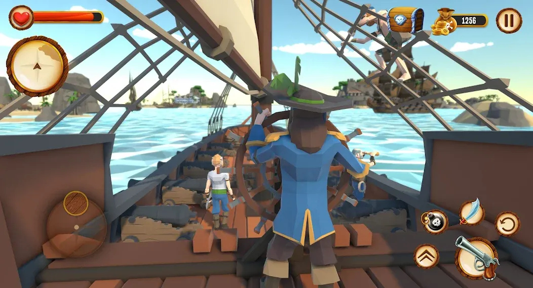 Скачать взлом Pirate Polygon Caribbean Sea (Пиратская Полигон Карибское море)  [МОД Много монет] — последняя версия apk на Андроид screen 2