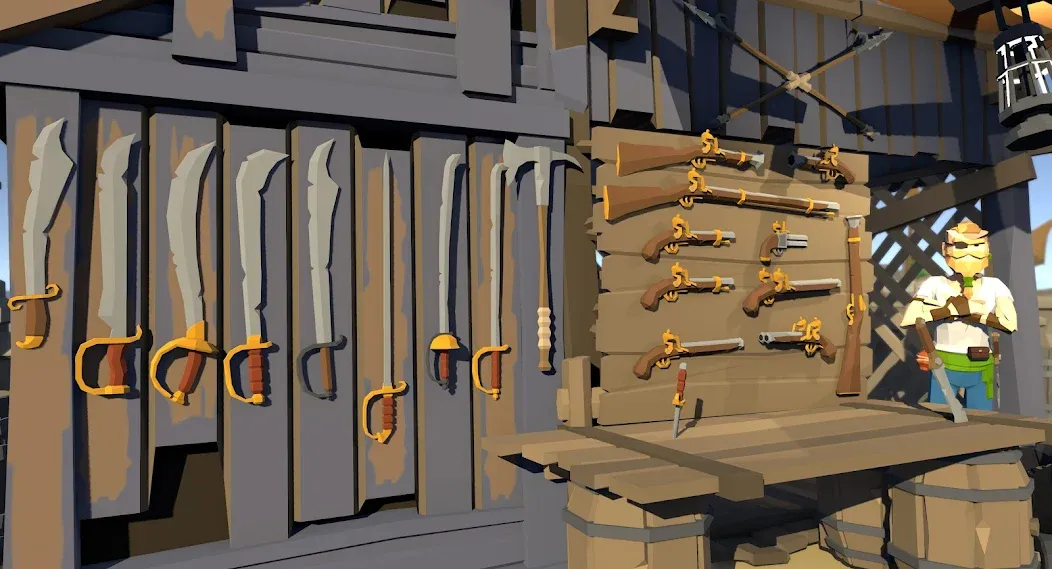 Скачать взлом Pirate Polygon Caribbean Sea (Пиратская Полигон Карибское море)  [МОД Много монет] — последняя версия apk на Андроид screen 3