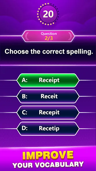 Скачать взлом Spelling Quiz — Word Trivia (Спеллинг Квиз)  [МОД Unlocked] — полная версия apk на Андроид screen 4