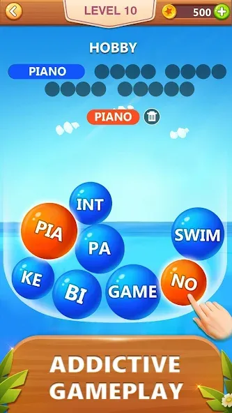 Скачать взломанную Word Bubble Puzzle — Word Game  [МОД Бесконечные монеты] — последняя версия apk на Андроид screen 2